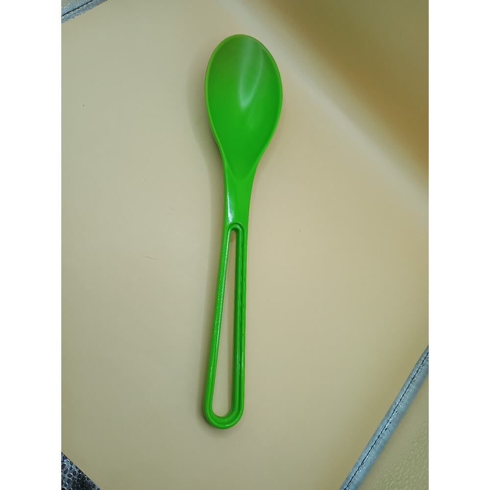 Vintage Green Unbranded Melamine Spoon With Slotted Handle 11 1/2 Inches Long